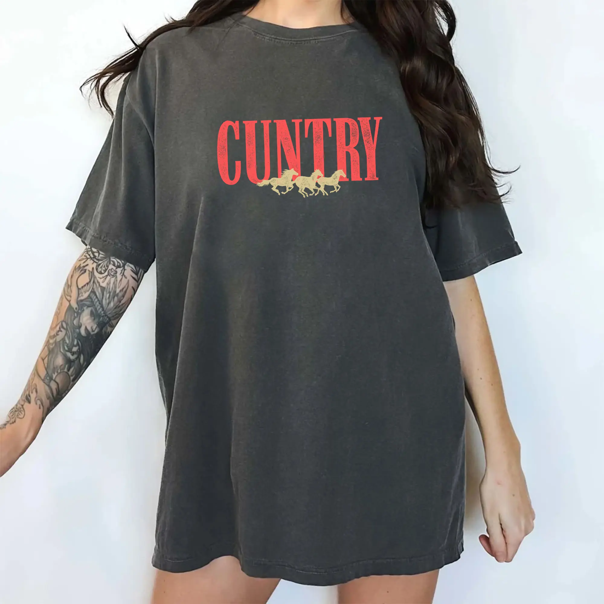 MAPTEES Vintage Cuntry Comfort Colors Shirt, Retro Funny Country Graphic Tee, Cowgirl Rodeo T-shirt, Country Concert Outfits