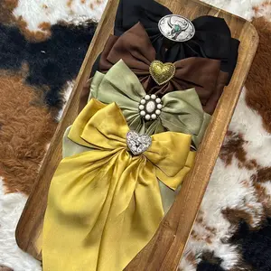Western Coquette Hair Bows with Elegant Heart and Pearl Accents, Fashion Hair Accessories for Special Events and Everyday Wear, Bowknot Charms to Enhance Flair
