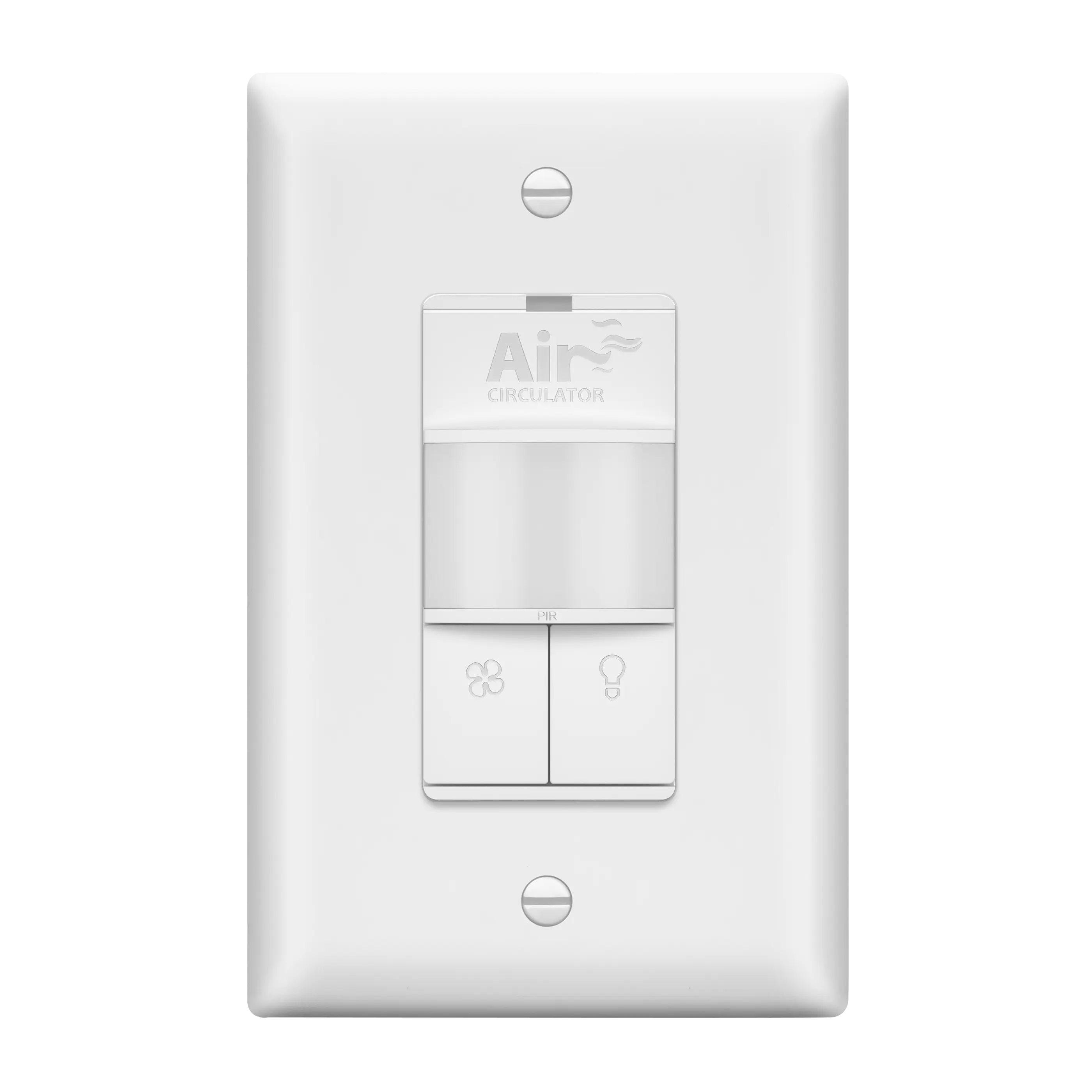 LIDER Dual Technology Fresh Air Circulator Timer and PIR Motion Sensor Light Switch, Wall Plate Included, Ground Only, No Neutral Wire Required, Single-Pole