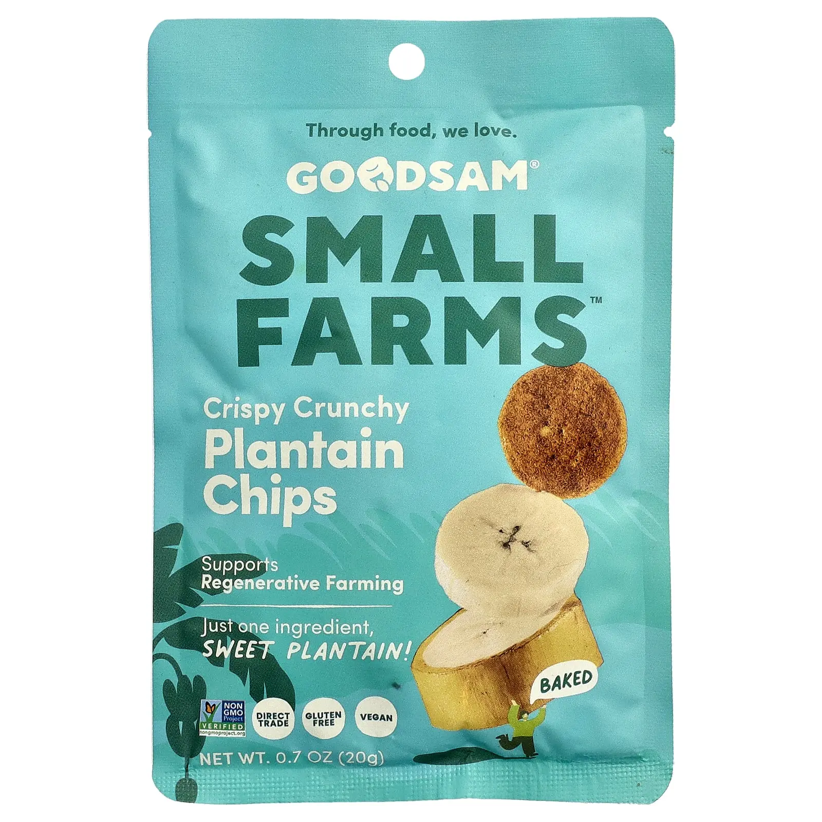 GoodSam Small Farms™, Crispy Crunchy Chips, Plantain, 0.7 oz (20 g)