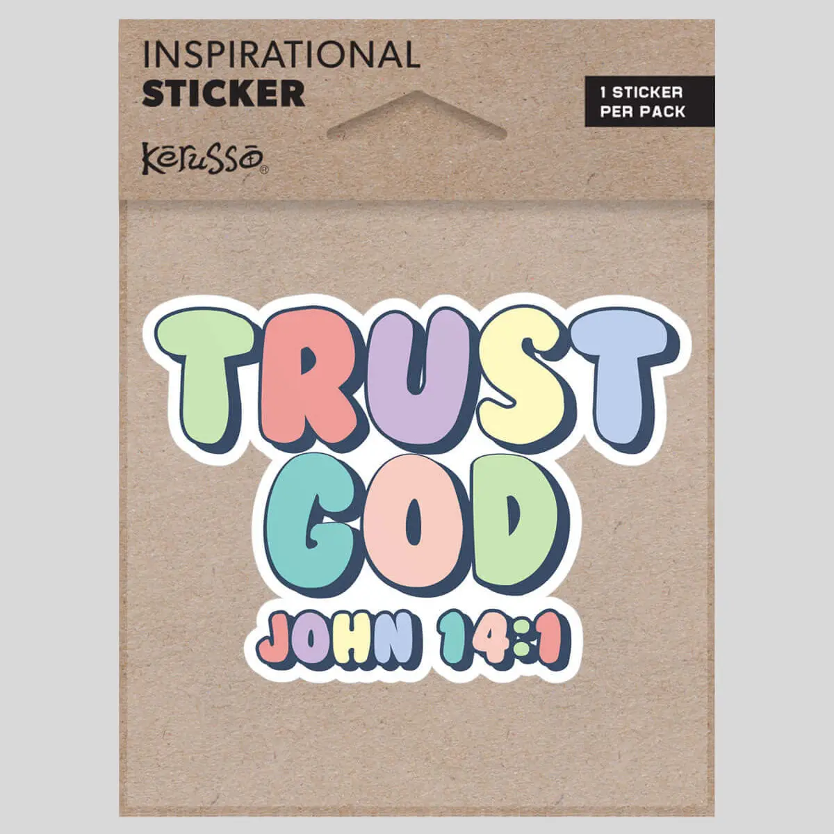 Kerusso Faith-Based Inspirational Water Resistant Vinyl "Trust God" Sticker - 1 Sticker, Bike Decal, Daily Reminder, 3.25"x2.3125" or 4.125"x5.5" Sizes for DIY Scrapbooking & Stamping