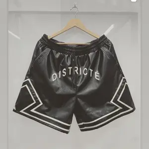 Men's Black Leather Boxing Shorts