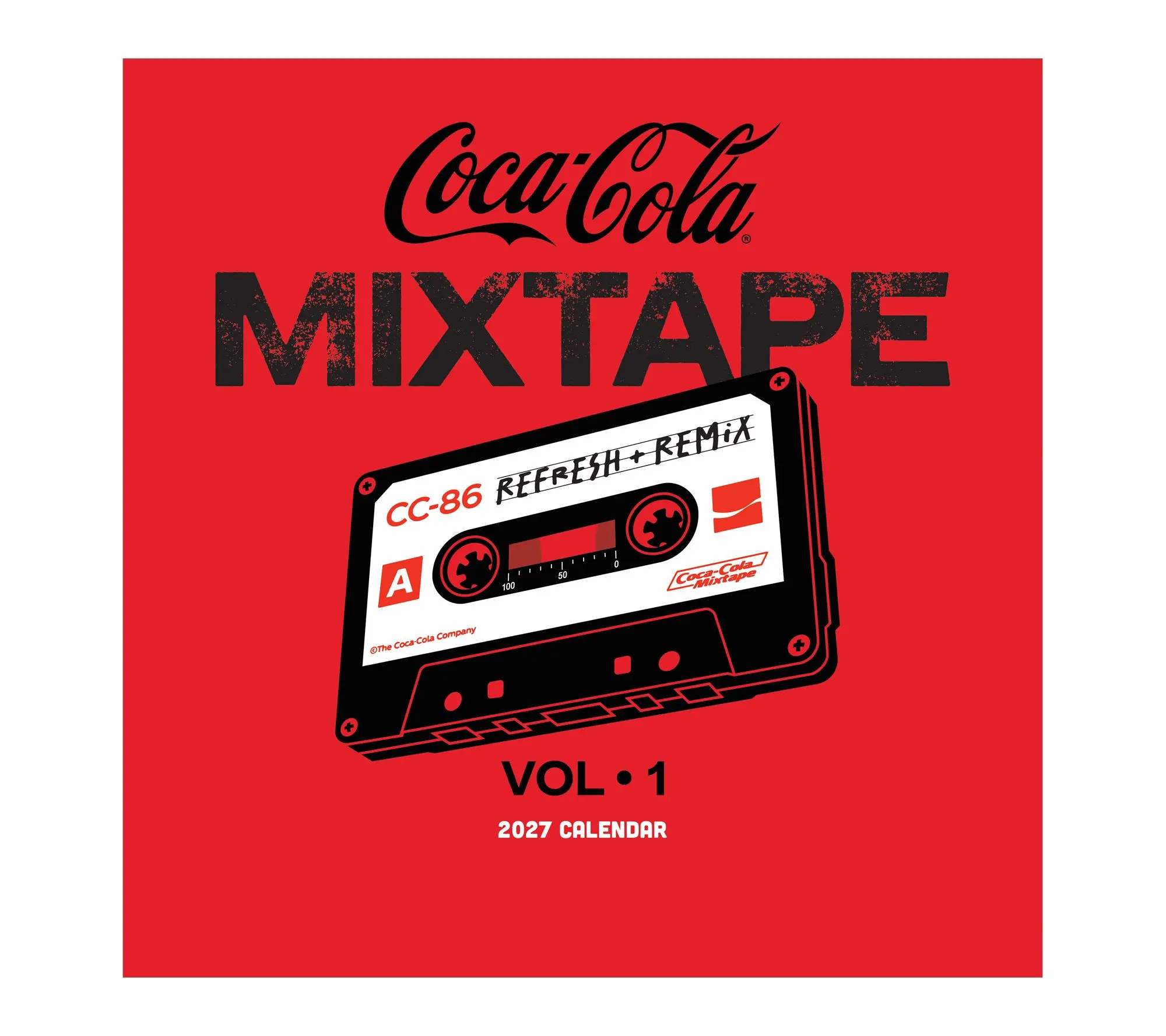 2027 Coca-Cola Red Mixtape Wall Calendar