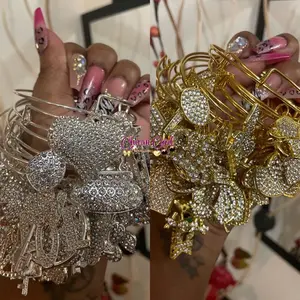 CharmGirl Silver & Gold Bling Bangles - Fashion Chic Accessories for DIY Jewelry Making - Delightful Sparkle Bracelet for Stylish Outfits