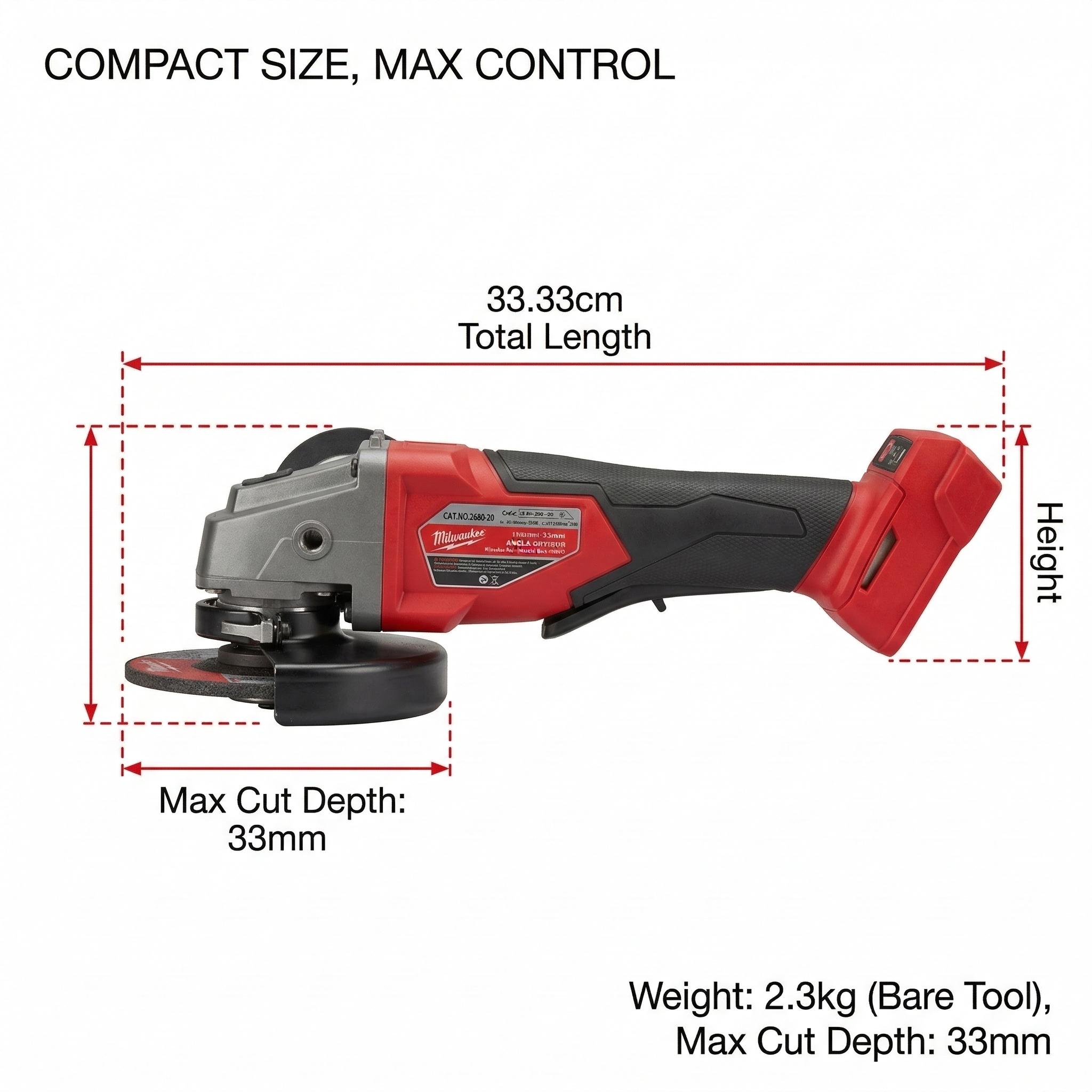 Milwaukee M18 125mm Brushless Angle Grinder With Battery And Charger For Metal Cutting Grinding  power torque powertools spindle durable tool Cordless