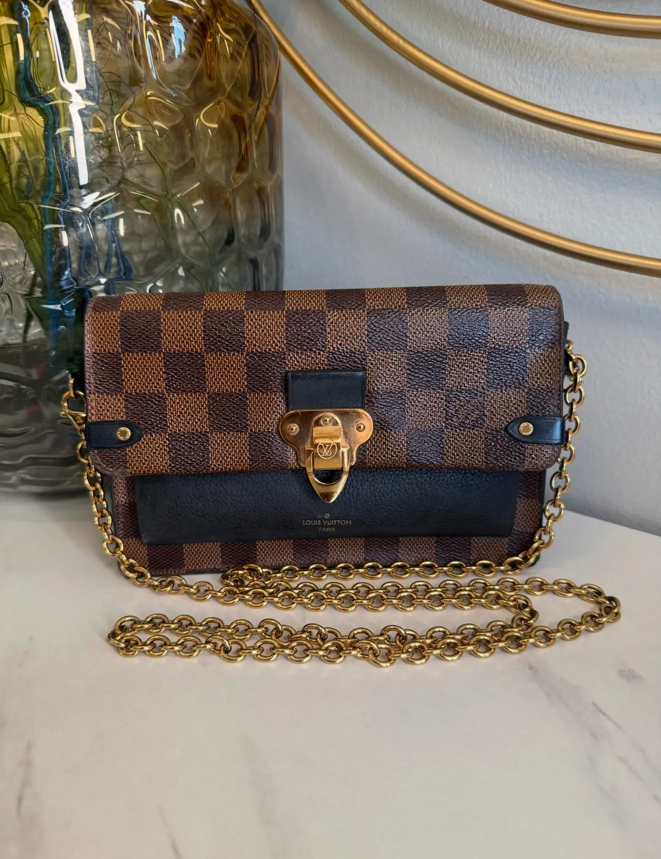Pre-owned Louis Vuitton Leather Crossbody Bags Vavin Chain Wallet