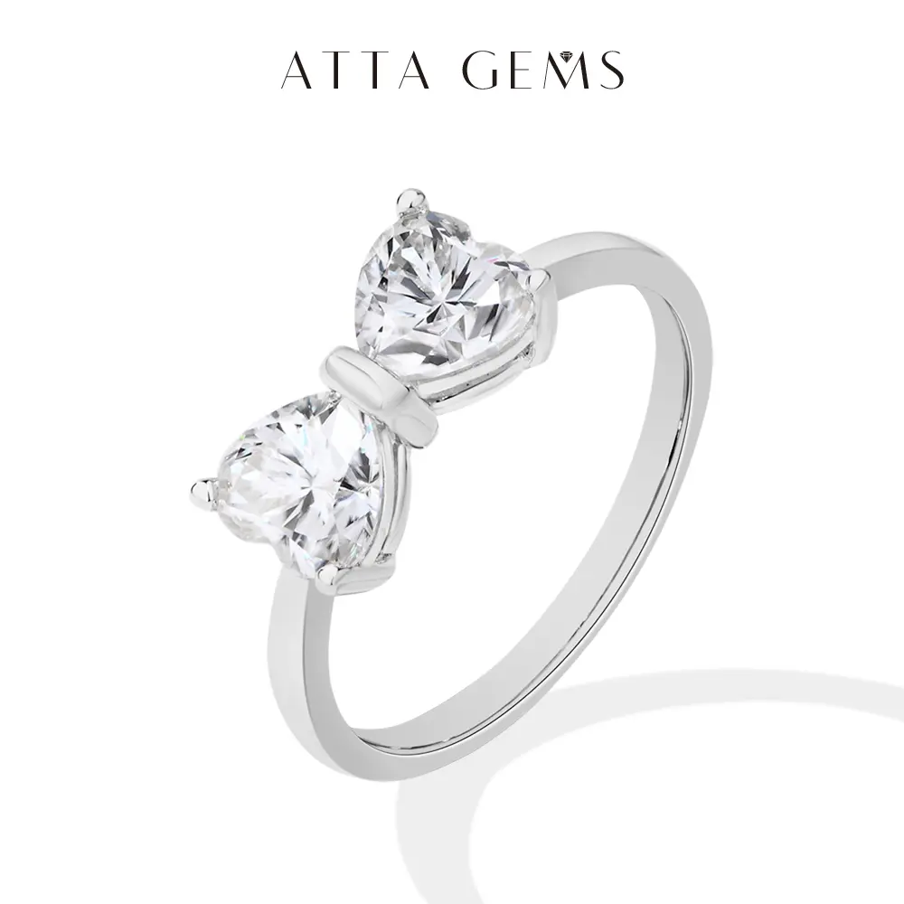 ATTA GEMS Classic D VVS1 Color Heart Cut 1.6CT Synthetic Moissanite Ring for Women Adult 925 Sterling Silver Rings Engagement Wedding Jewelry Gift R265, Heart Shaped Ring, Solitaire Engagement Rings summerwins