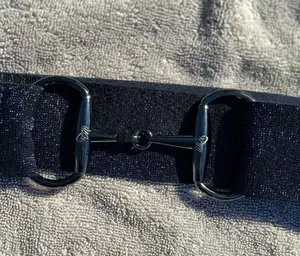 Sparkle Black 1.5” equestrian gun metal Snaffel bit belt buckle