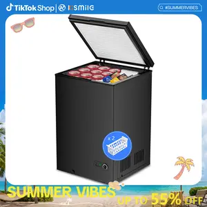 Kismile 3.5 Cubic Feet Chest Freezer with Removable Basket & 7-Grade Adjustable Temperature 6.8°F to -7.6°F for Home Dorm Kitchen Office