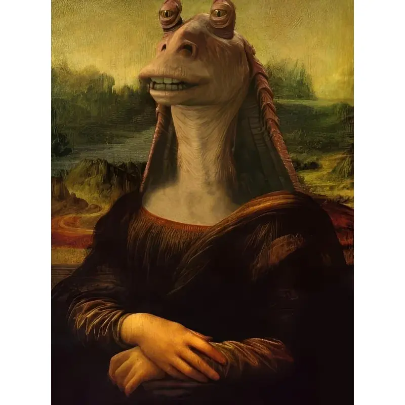 NOT The Mona Meesa Trendy Funny Wall Art Poster Home Decor High-Quality Canvas Artistic Print Room Decoration Ornaments Photo Gift Frame-Style