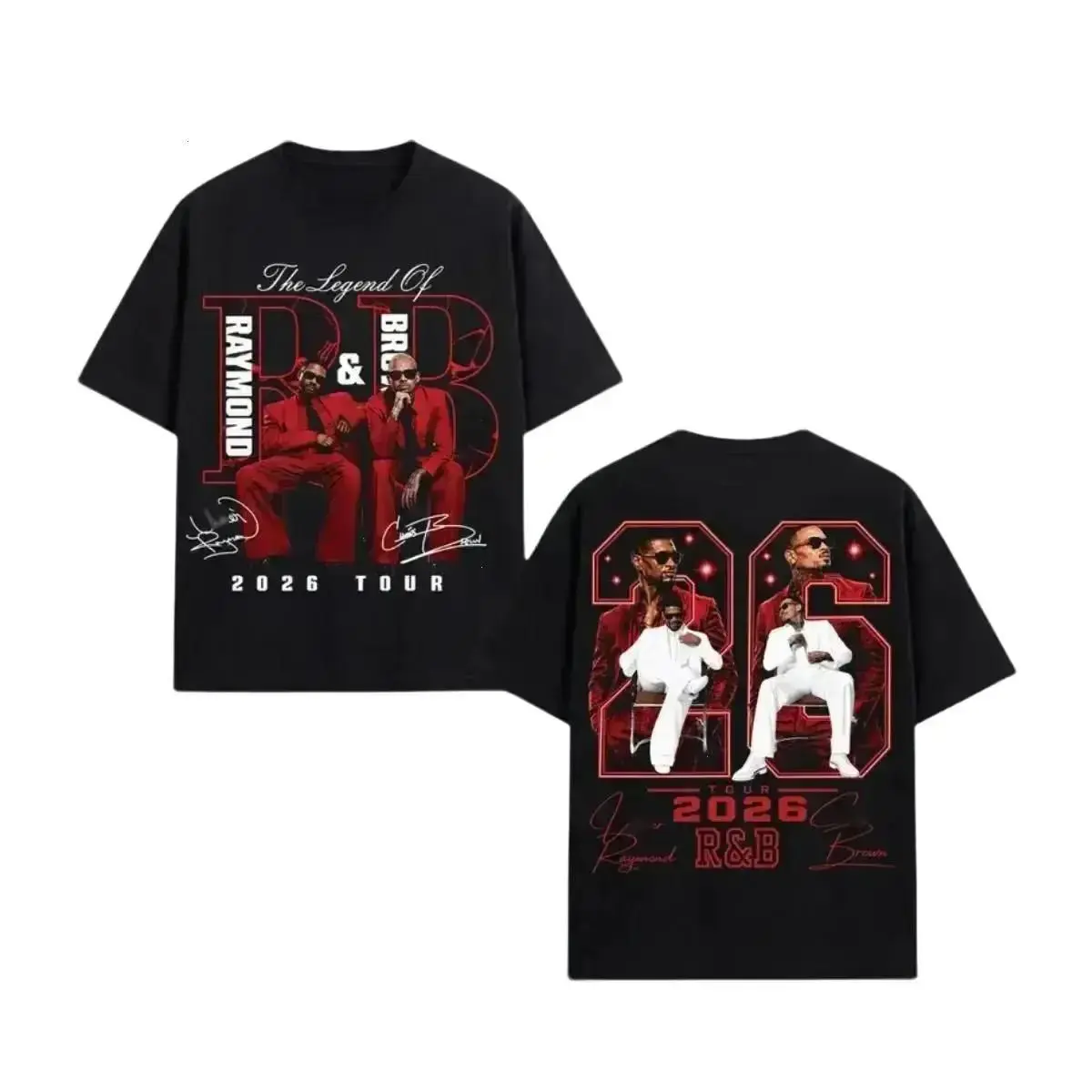 [FREE SHIP] Ch.Brown Usher Raymond The R&B Tour 2026 Unisex Tee