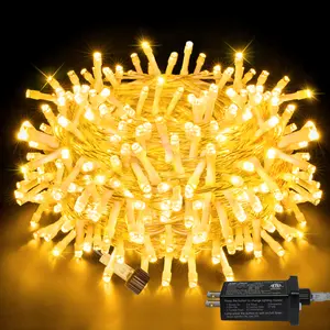 Ollny 200 LED Christmas Lights, Connectable Plug in Outdoor String Lights, 60FT Waterproof Fairy Lights with 8 Modes for Christmas Tree Halloween Wedding Party Indoor Decorations