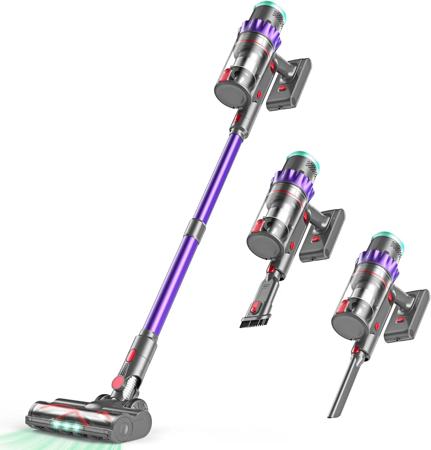 PINICO Cordless Multi-Mode Stick Vacuum Cleaner, 550W 48kPa 60 Mins Runtime Vacuum Cleaners for Home,  Batterypowered Vacuum with Intelligent Display, Rechargeable Battery and Anti-Tangle Brush, Perfect for Pet Hair/Carpet/Floors