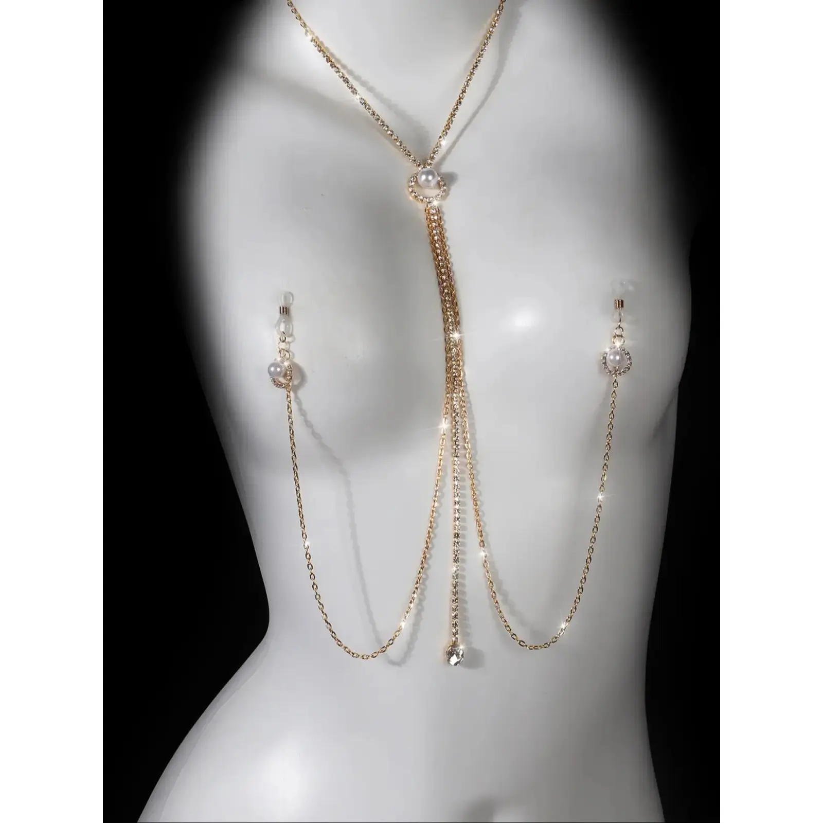 Women's New Style Imitation Pearl Decor Body Chain, Sparkling Sports & Outdoor Accessory for Stage Looks, Nightclub Outfits, Accessories, Accessories Adults