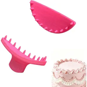 2 PCS Cake Arch Guide Tool Cake Piping Guide Ruffle Stencil Cake Decorating Tools Cake Ruffle Marker for 6"-10" Cakes