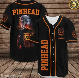 Personalized Hellraiser Pinhead Horror Baseball Jersey