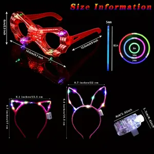 MICRENCY Party and Festival Gift Pack - 138 Party Supplies, 12 Sparkling Glasses, 6 Glowing Headbands, 20 Finger Lights, 100 Glow Sticks for Family Gatherings, Weddings, Birthdays, Concerts, Easter, Christmas Parties