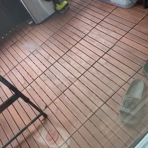 Costoffs 27Pcs Acacia Wood Flooring Tiles, Waterproof Wood-Plastic Interlocking Tiles for Indoor & Outdoor Use – Perfect for Patios, Gardens, Decks, and Poolside (12.5" W × 12.5" L)