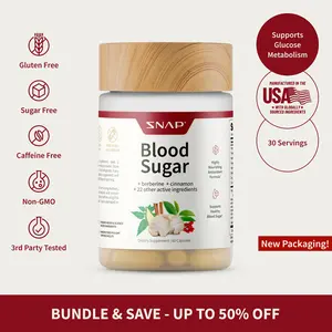 Snap Supplements - Blood Sugar Blend - 30 Servings - Natural Supplement Capsules Fitness Edible