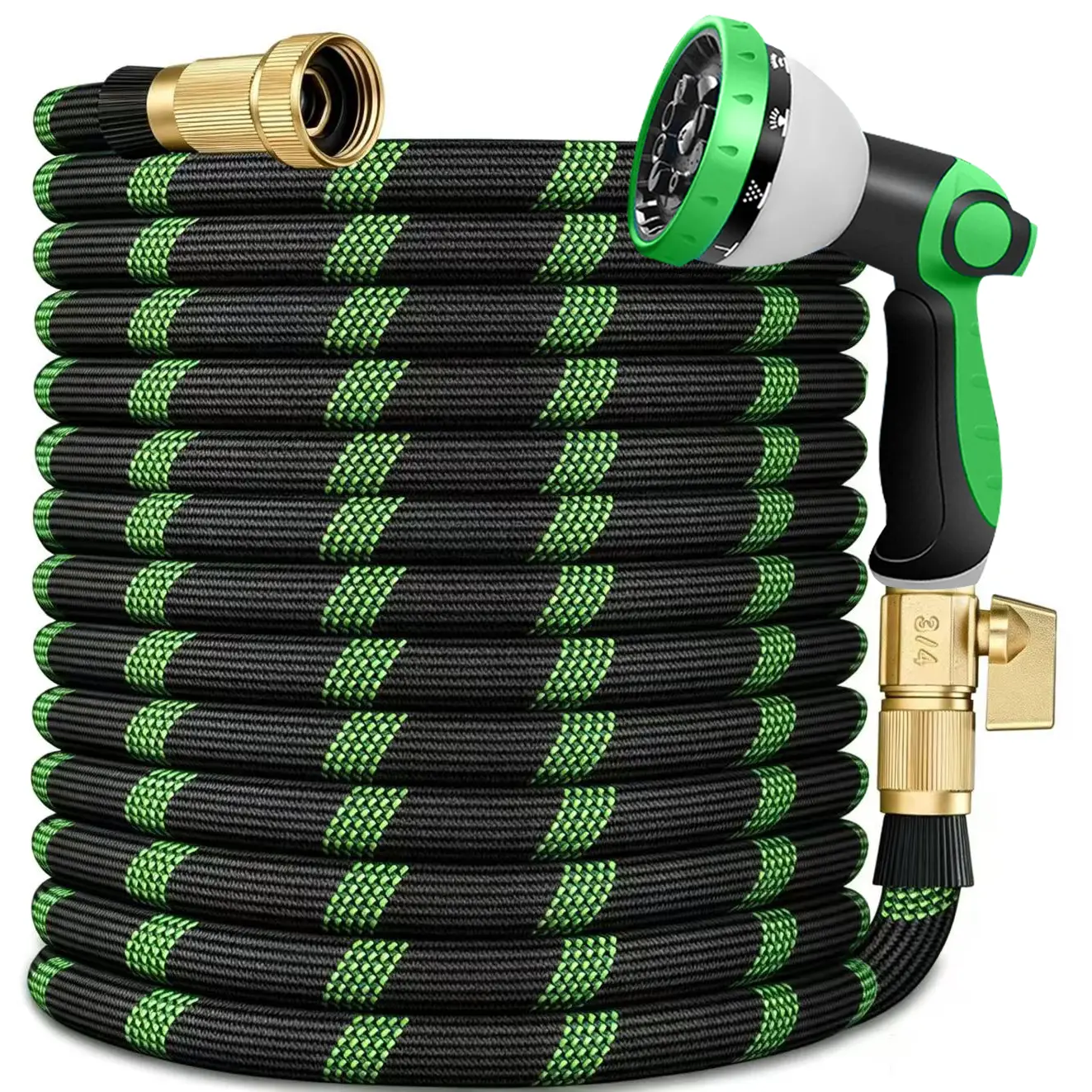 100ft/75ft/50ft/25ft/15ft Garden Hose With 10-Function High-Pressure Spray Nozzle,Lightweight,Non-Expandable Water Hose For Yard,Lawn,Car Wash & Outdoor Use,Water Hose