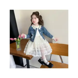 Girls Short Denim Jacket 2026, Stylish Cropped Jean Coat for Spring, Cute Casual Outerwear for Toddler Kid Daily Wear