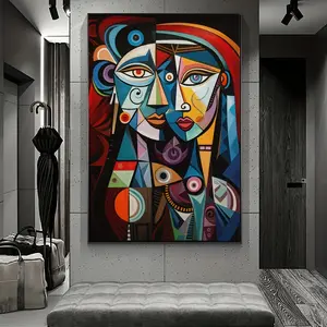 1 piece of large-sized abstract modern canvas print painting, with bright colors, suitable for vertical decoration in living rooms, bedrooms and offices - summer and autumn home gifts, waterproof canvas mural