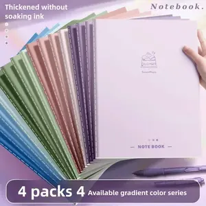 B5 Thickened Stitching Notebook, 4 Counts/set Colorful Cover Spiral Notebook, Stationery Supplies for Home School Office Available