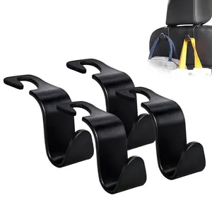 Car Seat Headrest Hook Set 4-Piece, Universal Handbag Wallet Coat Holder, Car Seat Organizer, Car Organizers and Storage, S-Shape Storage Rack for Cars