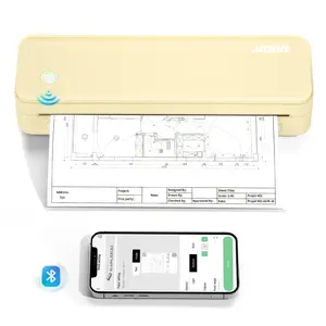 JADENS Portable Printers Wireless for Travel, Thermal Inkless Printer, Support 8.5" X 11" Thermal Paper(Yellow)
