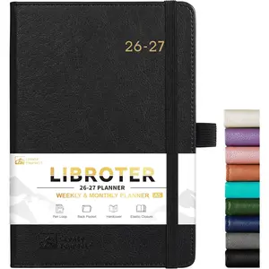 2026-2027 Academic Weekly Monthly Planner, July 2026 - June 2027, 5.7'' x 8.4'', Thick Paper, Leather Cover, Pen Holder, Back Pocket, Perfect Daily Organizer - Black