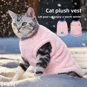 Cloud Velvet Pet Fleece Vest, Fall Winter Hooded Sweater, Comfortable Cute Pet Clothes, Warm Indoor Travel Choice, 4 Colors Available