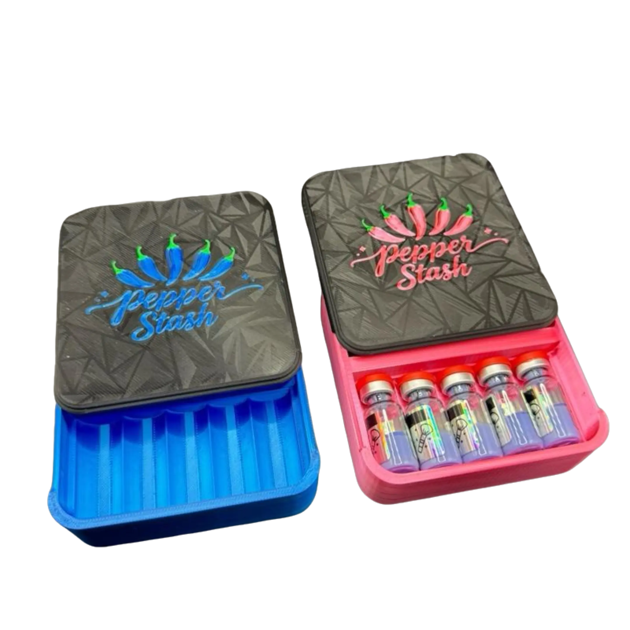 Coolpeps Pepper Stash - Storage Slide Box - 10x3ml Durable Polyethylene Plastic Durable Solid Plastic