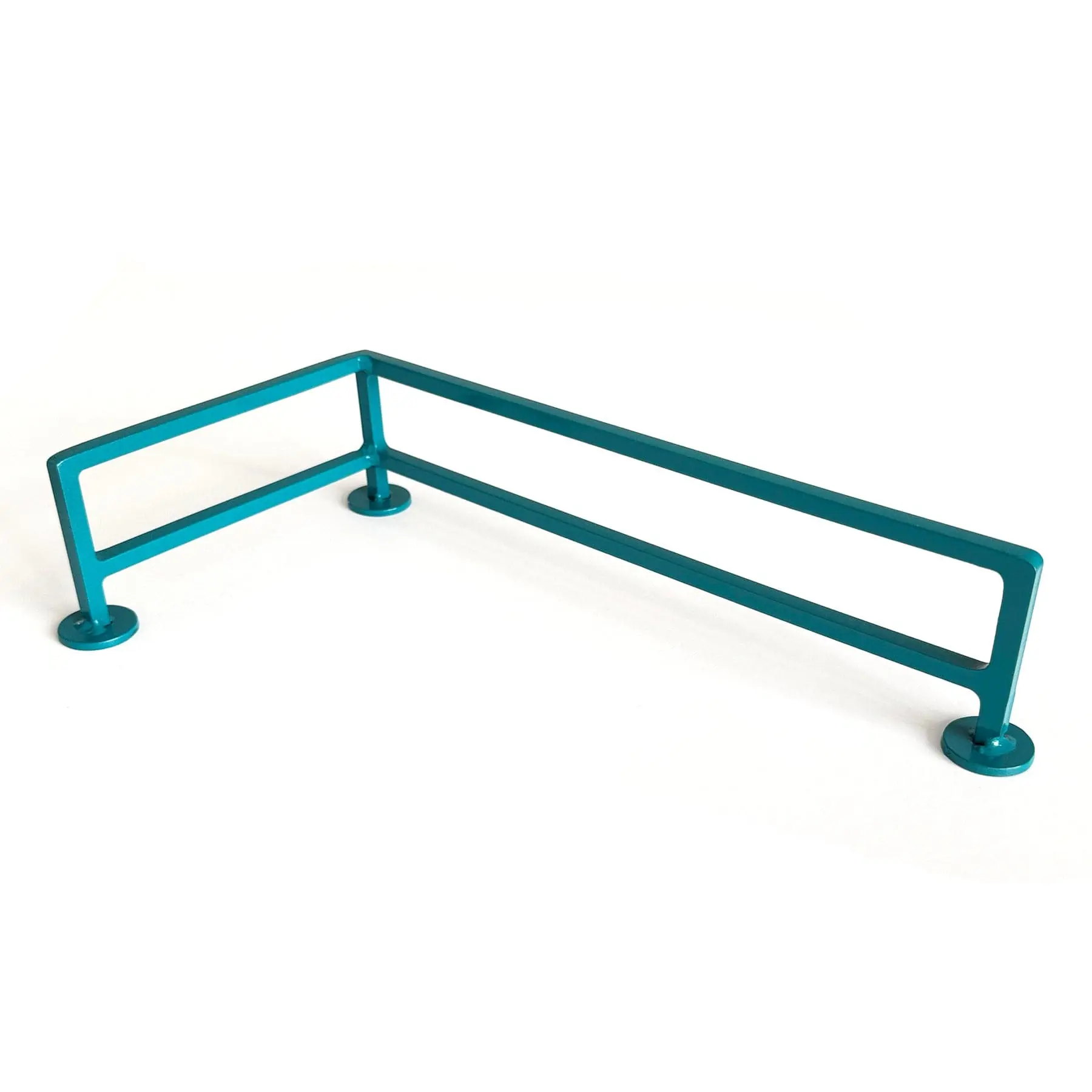 Fence Style, L-Shaped Fingerboard Rail V2, 11" Long - Steel Construction - Made in USA - Teak Teal