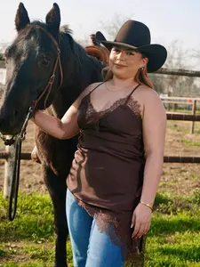 BROWN LACE DRESS CAMI