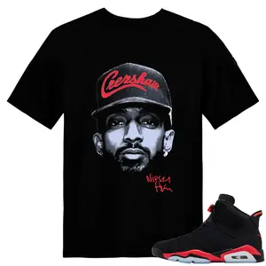Unisex T-shirt To Match Sneakers Jordan 6 Reverse Infrared - Nipsey-Big-Face. 100% Cotton for Casual Wear. Comfortable Summer Unisex T-Shirt to match Jordan Sneaker. Streetwear Style. urban outfitters