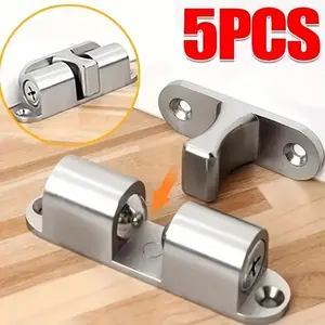 Adjustable Spring Ball Locks for Furniture Doors, Cabinet Hinges, Wardrobe Gates, 5 Pack, Dual Ball Latch, Easy Installation, Door Hardware
