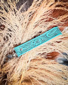 Myra Bag Blooming Meadows Stylish Key Fob Keychain, Turquoise Fashion Accessory, Stylish Keychain