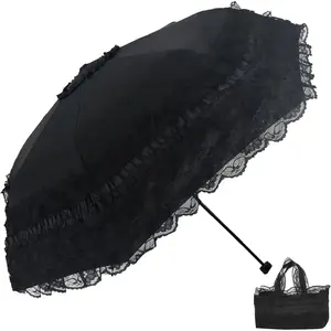 Lace Parasol Gothic Lolita Umbrella UV Sun Protection   Photoshoot Props Party Decoration