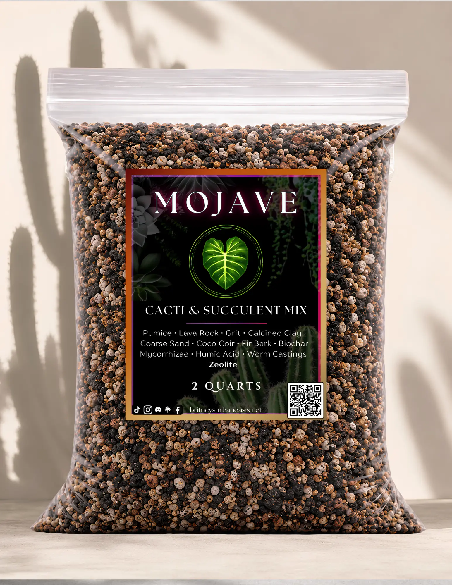 Mojave — Desert Grit Mix for Cacti & Succulents | Ultra-Fast Draining Soilless Blend