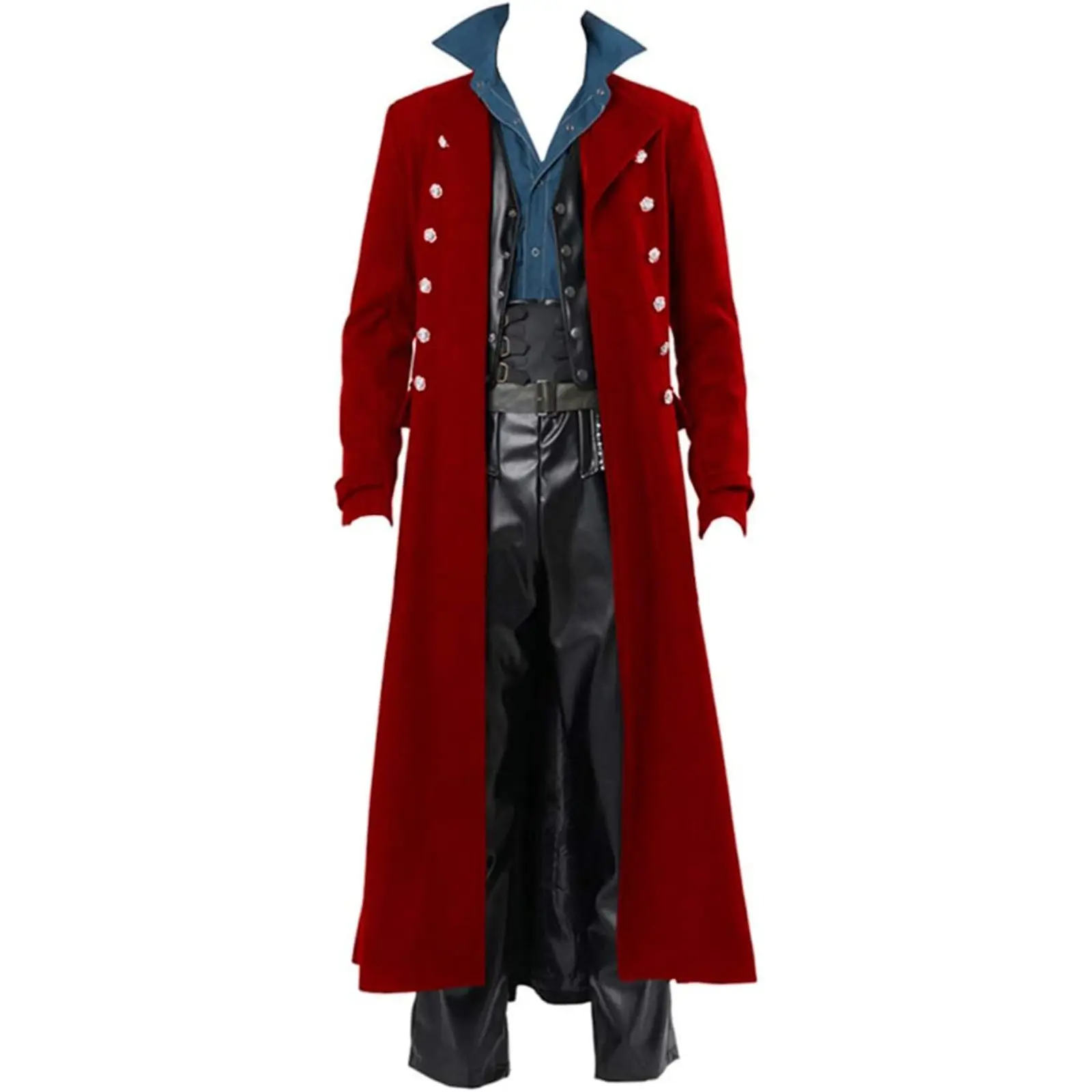 Runcati Mens Gothic Steampunk Vintage Jacket Medieval Renaissance Victorian Frock Coat Halloween Costume Tailcoat