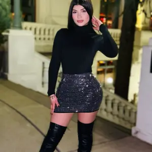 Women's Rhinestone Mini Skirt - Perfect for Any Occasion - Bottom, Womenswear