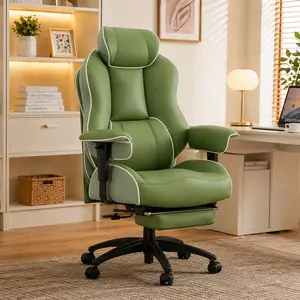 Ergonomic Big and Tall OfficeChair - Ergonomic Chairs for Executives, WideSeat, Pocket Spring Lumbar Support, OutwardFixed Soft Armrests, Adjustable Footrest,Adjustable Seat Height (New Year Sale)