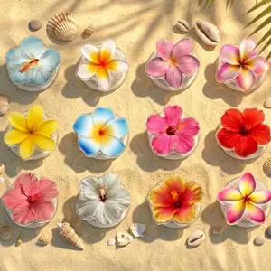 Vintage Floral Acrylic Phone Grip - 6cm Tropical Flower Phone Stand for Summer