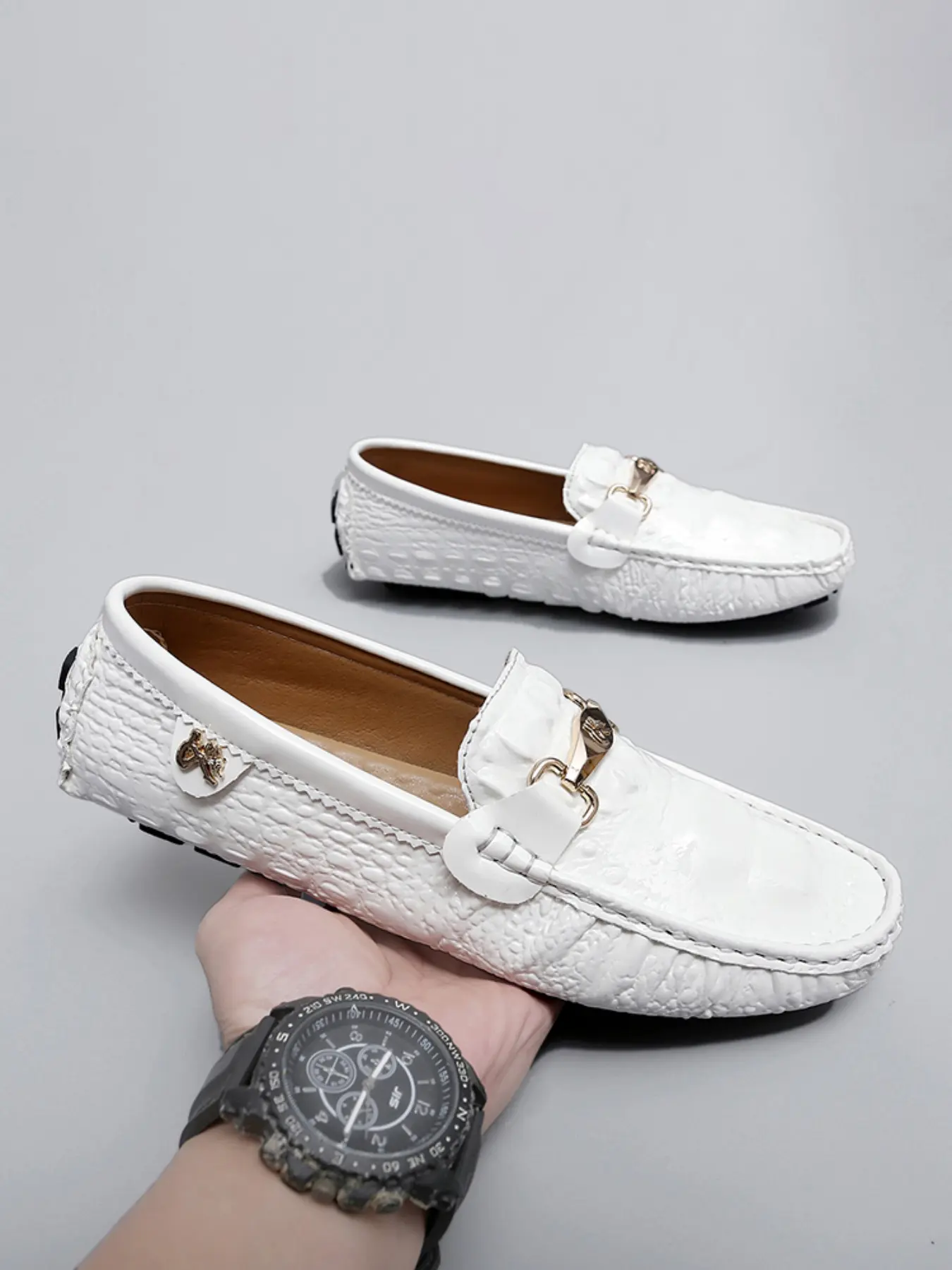 Men's Business Casual Leather Slip-on Flat Dress Shoes, Lightweight and Non-slip Loafers, Comfortable Moccasins, Suitable for Driving, Business Work, Office Parties, and Formal Occasions, Footwear