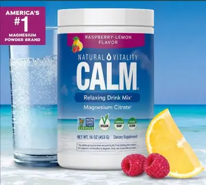 MaxCalm Relaxing Drink Mix - Anti Stress Drink Mix - With Ionic Magnesium Citrate + Glycinate - Raspberry Lemon Flavor - 16 oz (453 g) - 113 Servings    Healthcare Vitamin