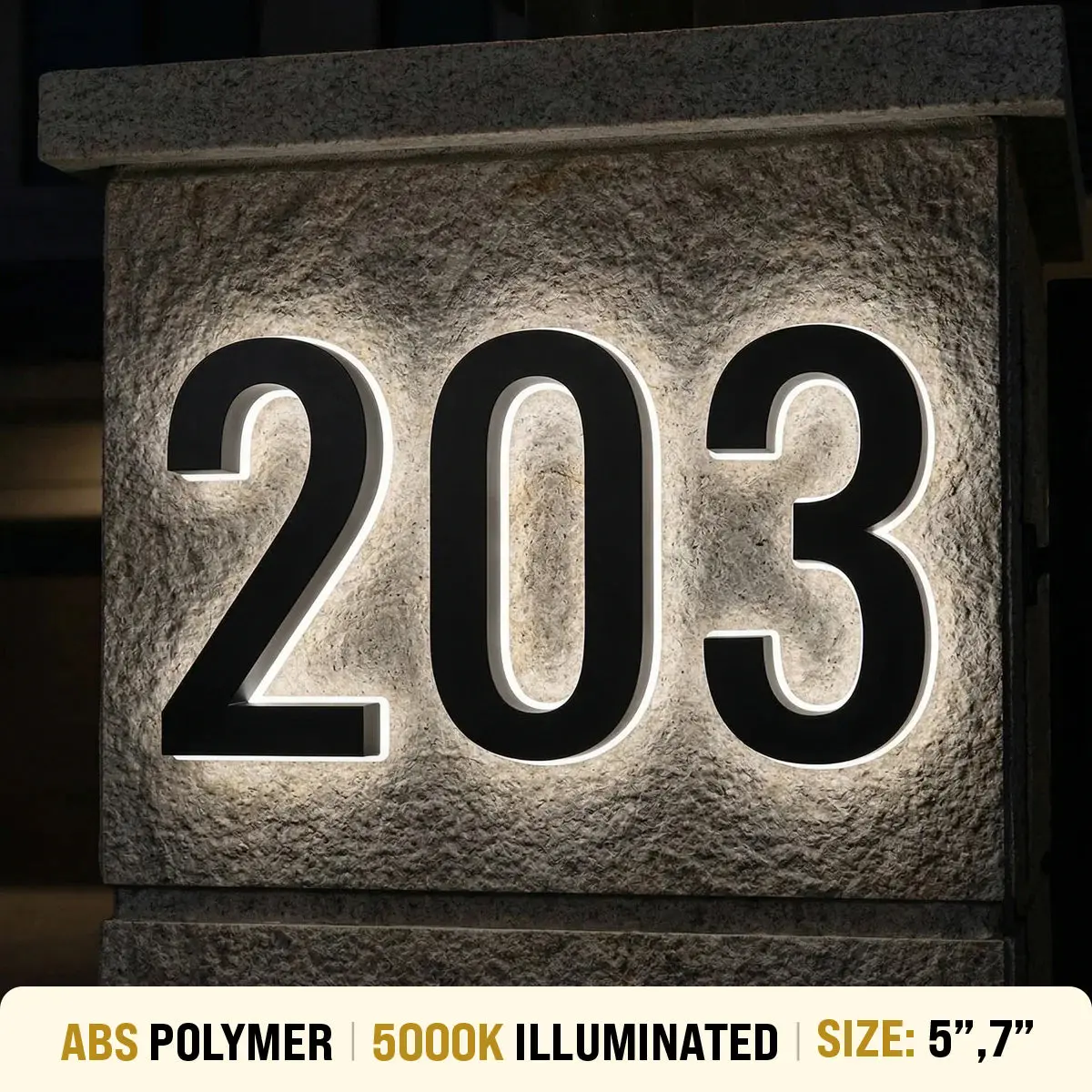 Lighted House Numbers - 5000K Illuminated Lighted House Numbers - 5000K Illuminated