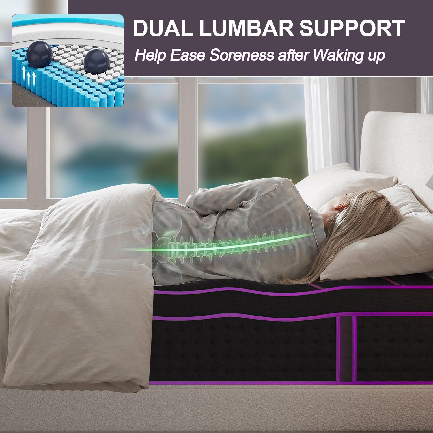 12"14" Gel Memory Foam Hybrid Pocket Spring Twin Full Queen King Mattress In A Box, Euro Top Mattresses Medium Firm For Motion Isolation, Edge Support