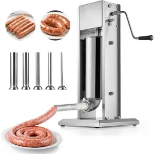 VEVOR Electric Sausage Stuffer, 33 LBS/ 15 L Vertical Meat Stuffer, Stepless Speed Control and Foot Pedal, Stainless Steel Heavy Duty Sausage Filler with 4 Stuffing Tubes, for Commercial Home UseVEVOR Super Brand Day