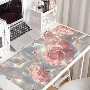 Flower Pattern Mouse Pad, Rectangle Gaming Mouse Pad, Office Desk Keyboard Mat for Home Office Desk, Cute Desk Accessories