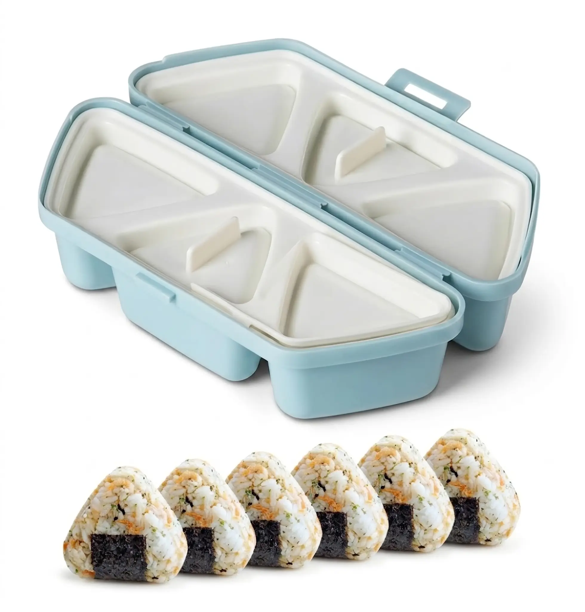 6 in 1 Onigiri Mold Set Rice Ball Maker Sushi Mold Kit Triangle Musubi Press DIY Bento Lunch Kitchen Tool
